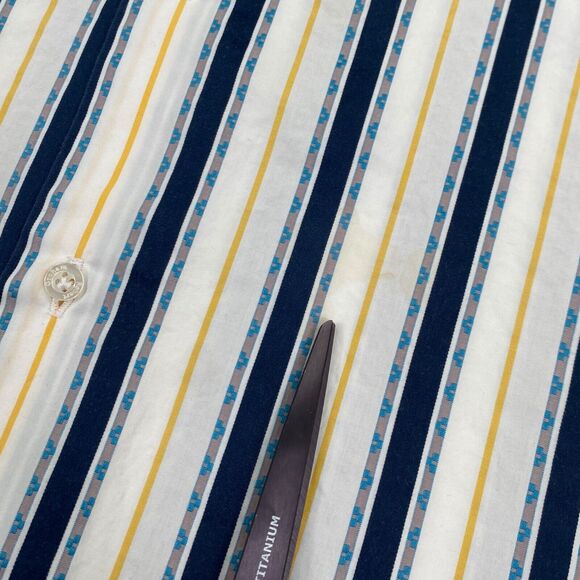 Robert Graham Dress Shirt Mens XXL Striped Southwestern Button Up Cotton Silk - Picture 14 of 15